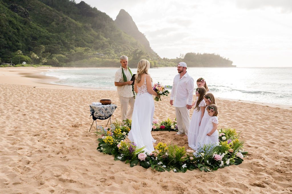 Intimate Beach Destination Wedding Hawaii Kauai Island Embrace of Aloha